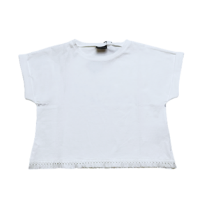 SARABANDA lány fehér rojtos póló