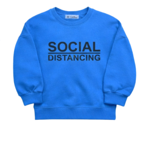 Y-THING lány kék pulóveer "SOCIAL DISTANCING"