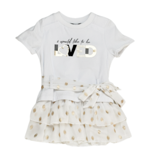 ENYLÓ Lány ruha arany pöttyökkel