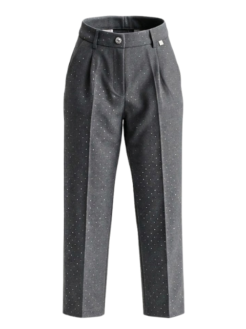 Manila Grace Pantalone C/Borchie MG2419 Köves szürke Nadrág