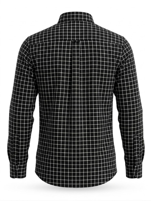 Paolo Pecora Camicia Nero/bianco PP1052 Fekete Fehér Kockás Ing - Image 2
