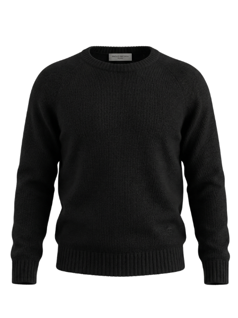 Paolo Pecora Maglia Nero PP0935 Fekete Pulóver