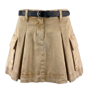 Gonna Ragazza Cappuccino MG2367 Rövid zsebes Kapucsinó Szoknya övvel